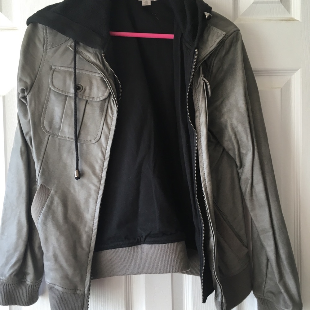 Grey Hooded Jacket